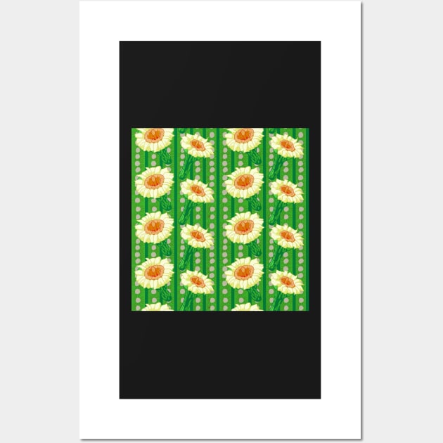 Saguaro Cactus Blossom Pattern Wall Art by ziafrazier